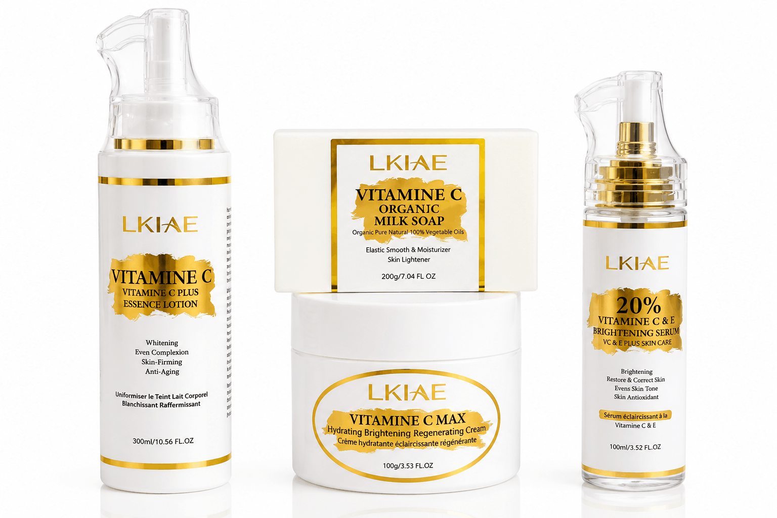 Ensemble de soins à la Vitamine C LKIAE – Routine complète éclat et hydratation