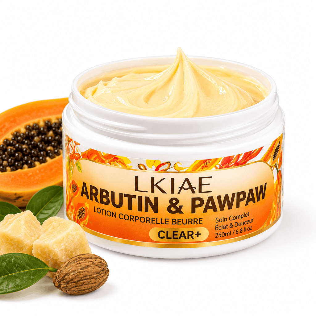 LKIAE Arbutin & Pawpaw Body Butter Lotion with Vitamin E for soft, hydrated and radiant skin