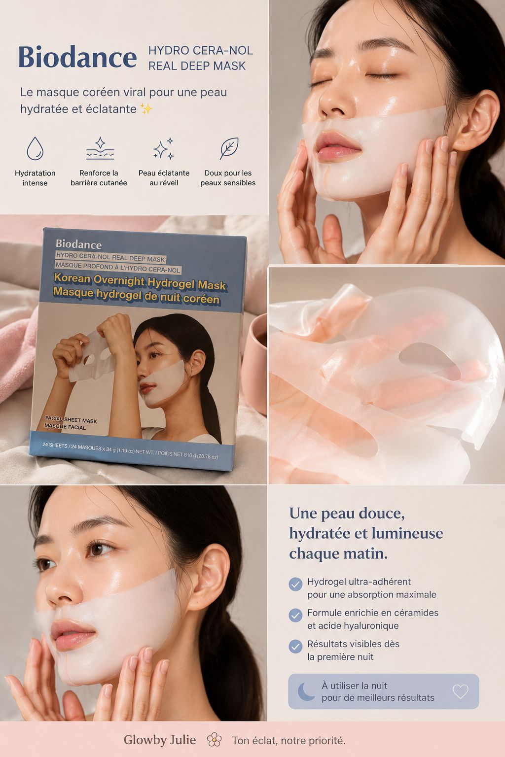 Biodance Bio Collagen Real  DEEP Mask –  hydrogel face  mask (Pack de 5)