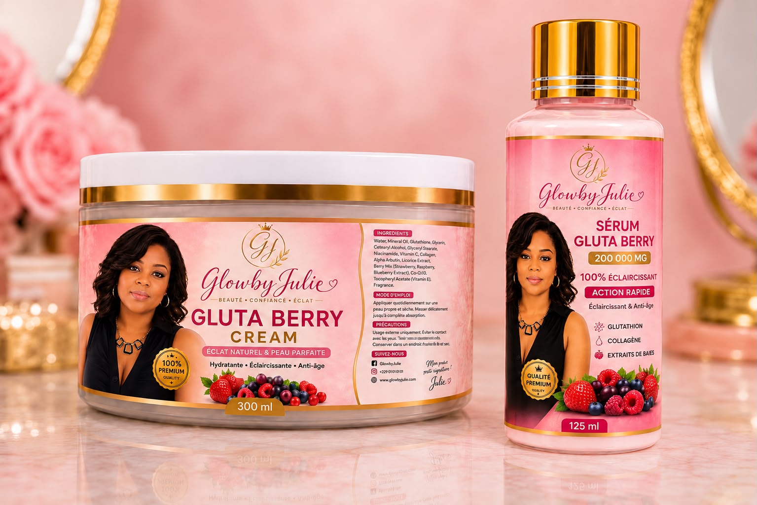 Glowby Julie – Gluta Berry Cream & Sérum Gluta Berry