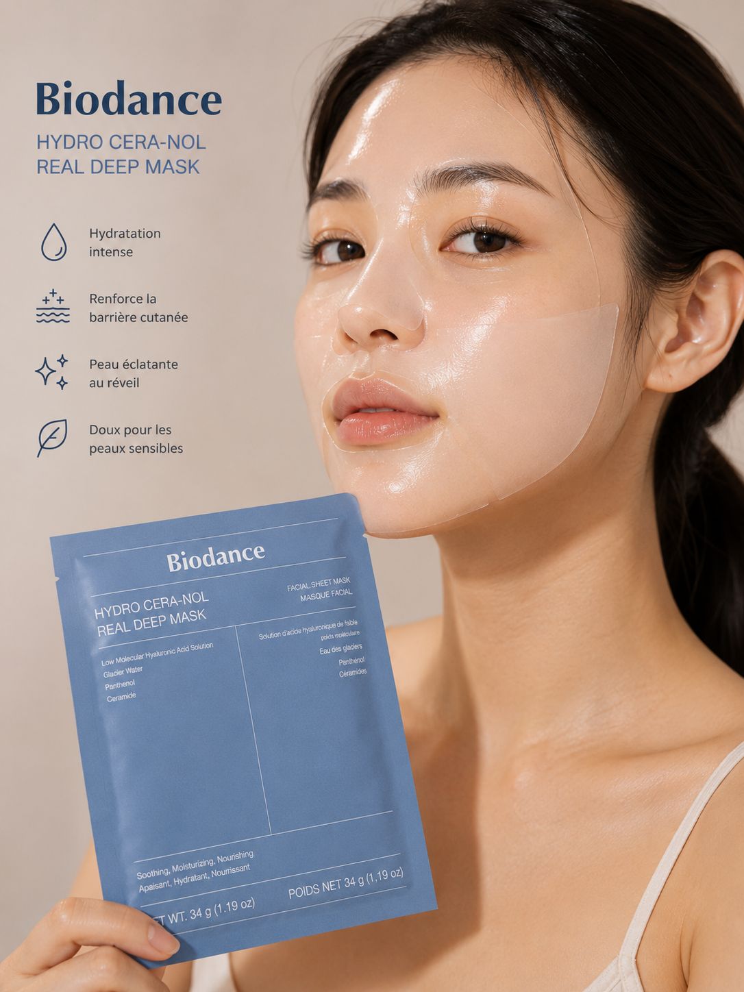 Biodance Bio Collagen Real  DEEP Mask –  hydrogel face  mask (Pack de 5)