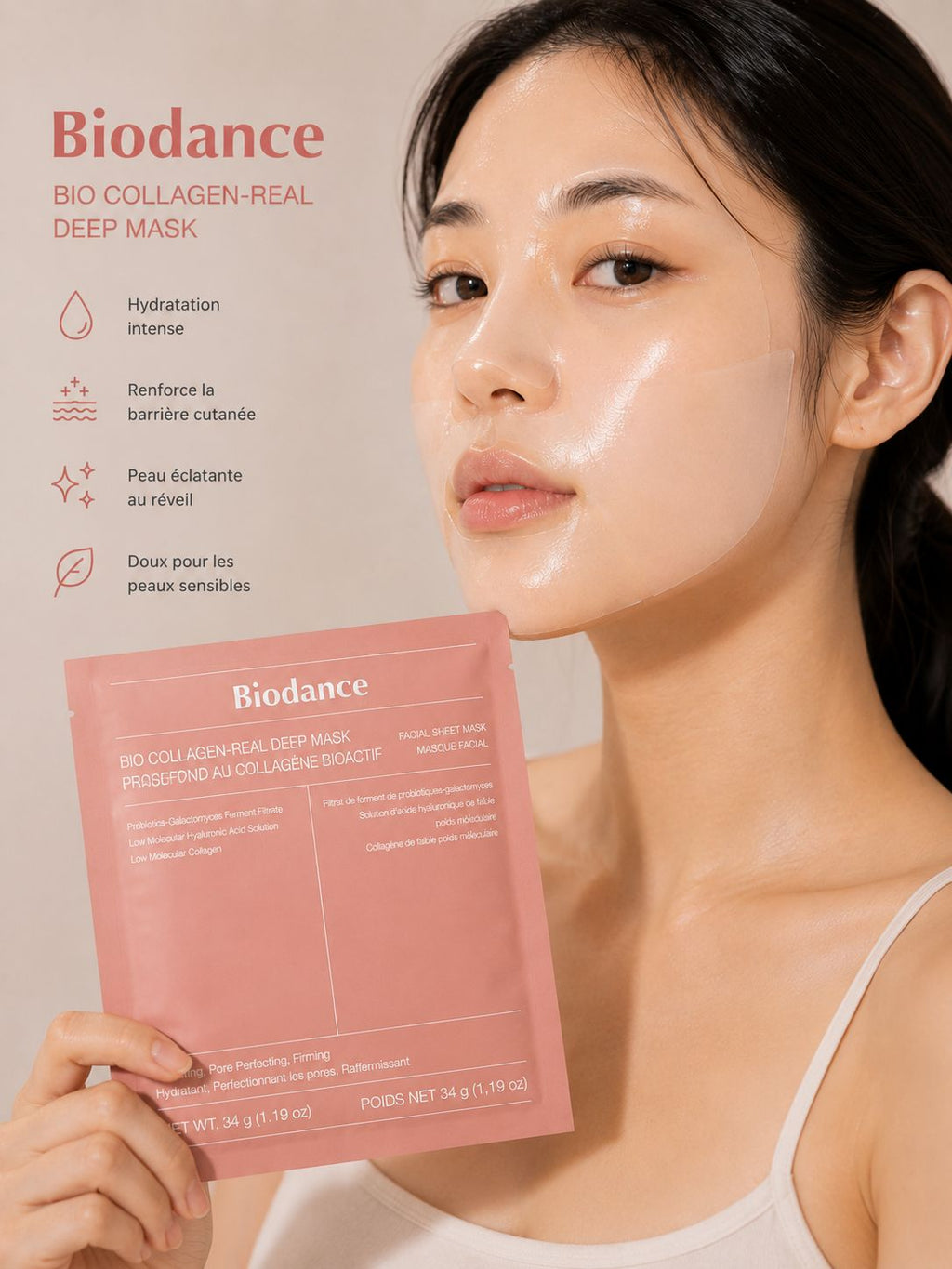 Biodance Bio Collagen Real  DEEP Mask –  hydrogel face  mask (Pack de 5)