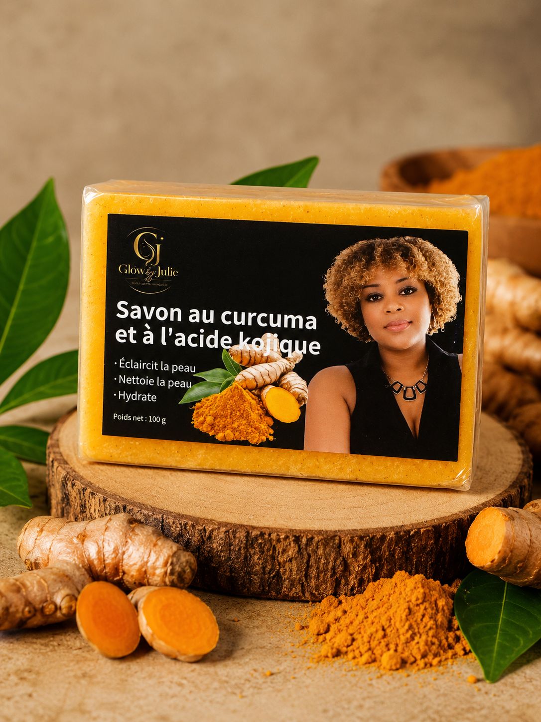 Savon au curcuma et a  l acide kojique- Glowby julie