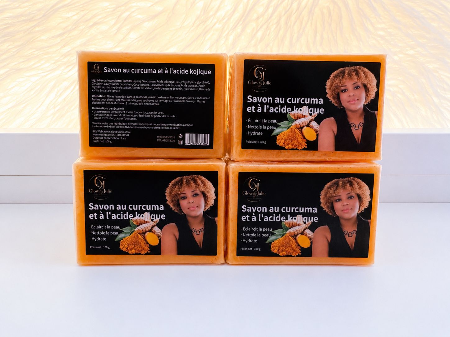 Savon au curcuma et a  l acide kojique- Glowby julie