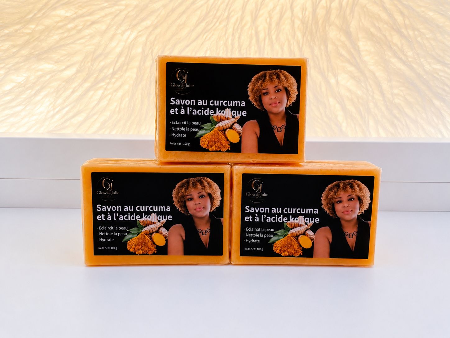 Savon au curcuma et a  l acide kojique- Glowby julie