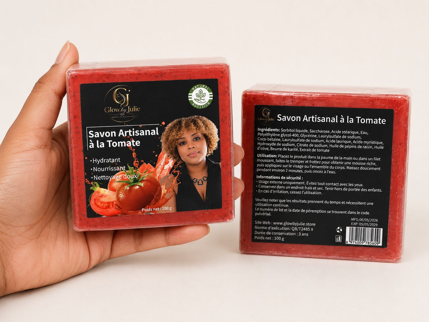 Savon Artisanal à la Tomate – Visage | Glow by Julie