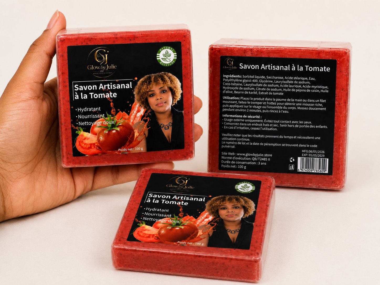 Savon Artisanal à la Tomate – Visage | Glow by Julie